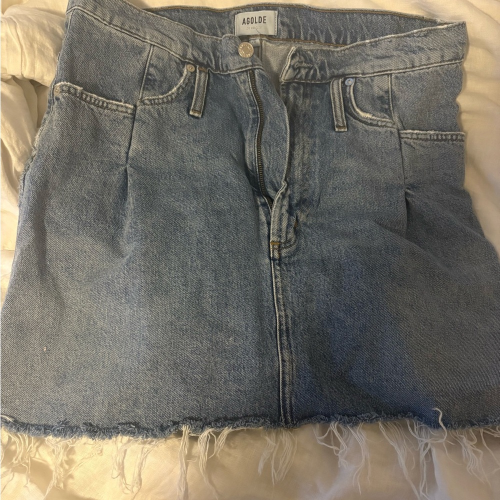 Agolde Blue Denim Skirt